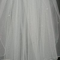 Brand New 2 tier Ivory Waist length veil with scattered diamantes