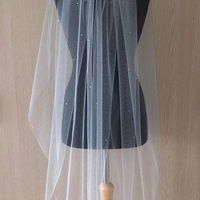 New and unworn Crystal Fingertip length veil - Ivory