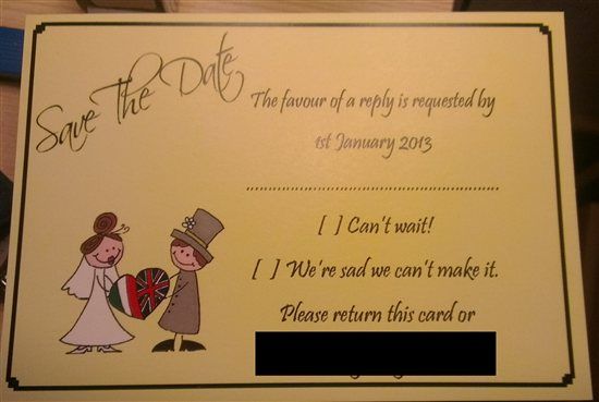 Re: Save the date cards