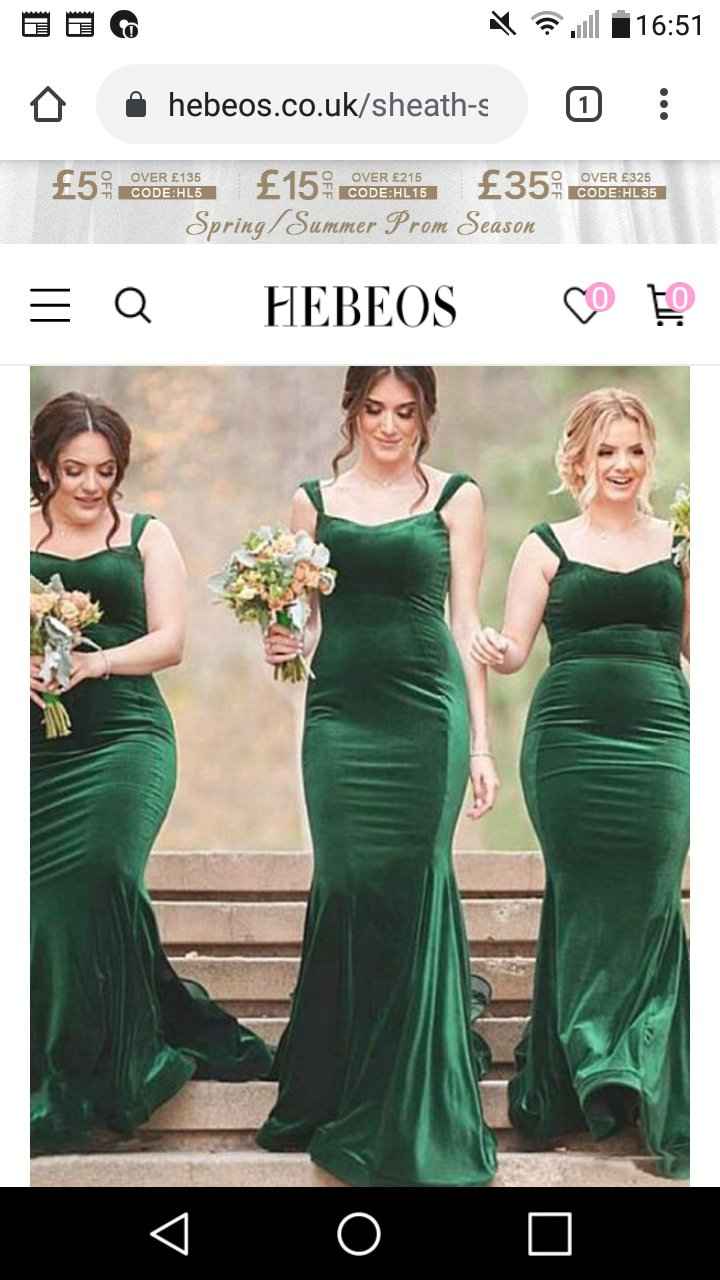 Dark Green Velvet Bridesmaid Dresses - uk 6
