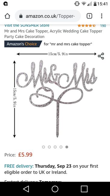 What cake topper are you having? - 1