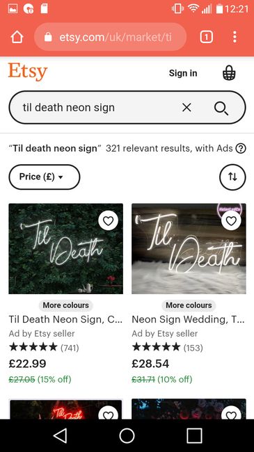Neon sign - til death - 2