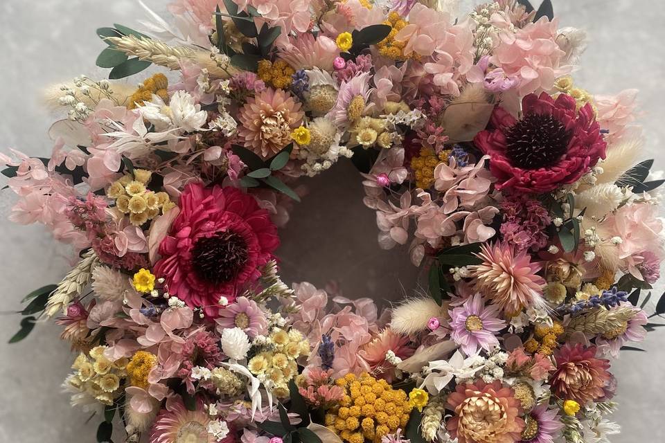 Pink and bright wreath