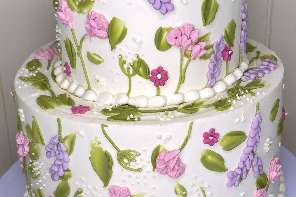 Flower Garden Wedding Cake