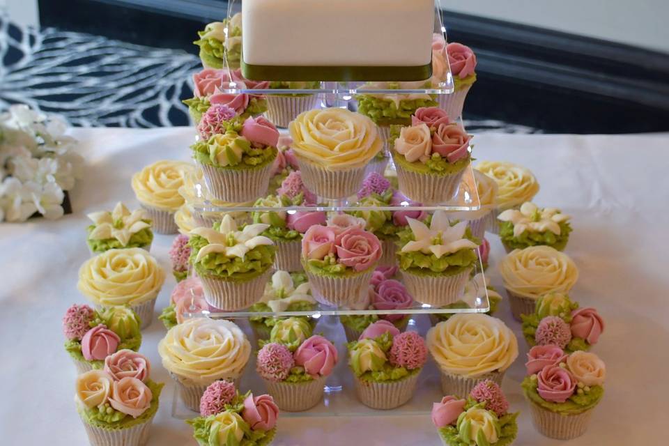 Floral Cupcake Display
