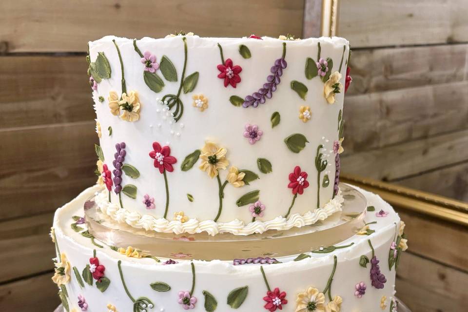 2 Tier Colourful Wildflowers