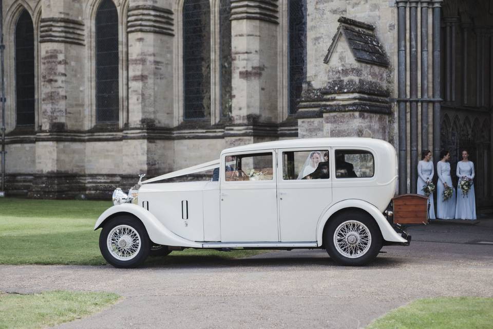 Car in front of church