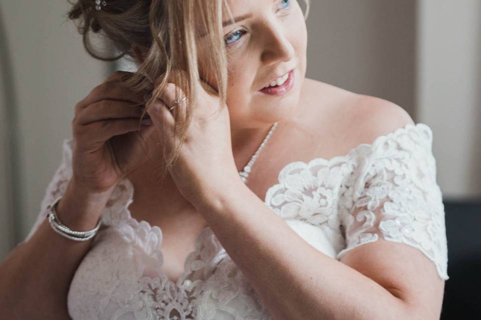 Bride getting ready