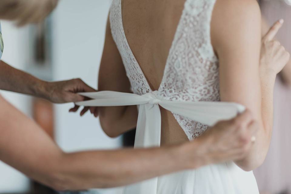 Bride getting ready