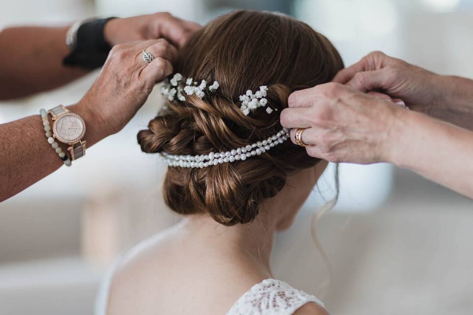 Bride getting ready