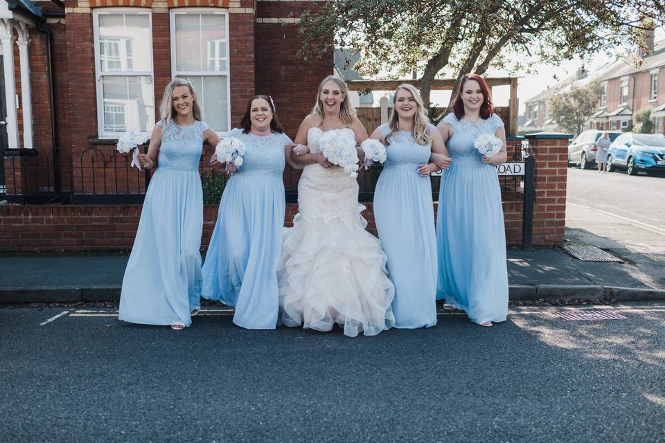 Bride and bridesmaids