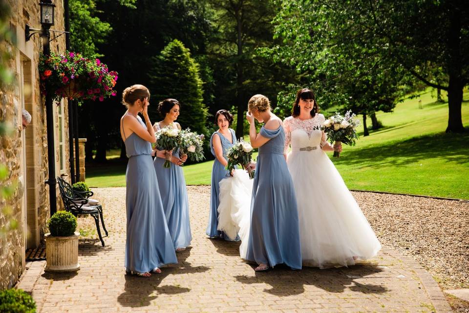 Wedding party at Langley Castle