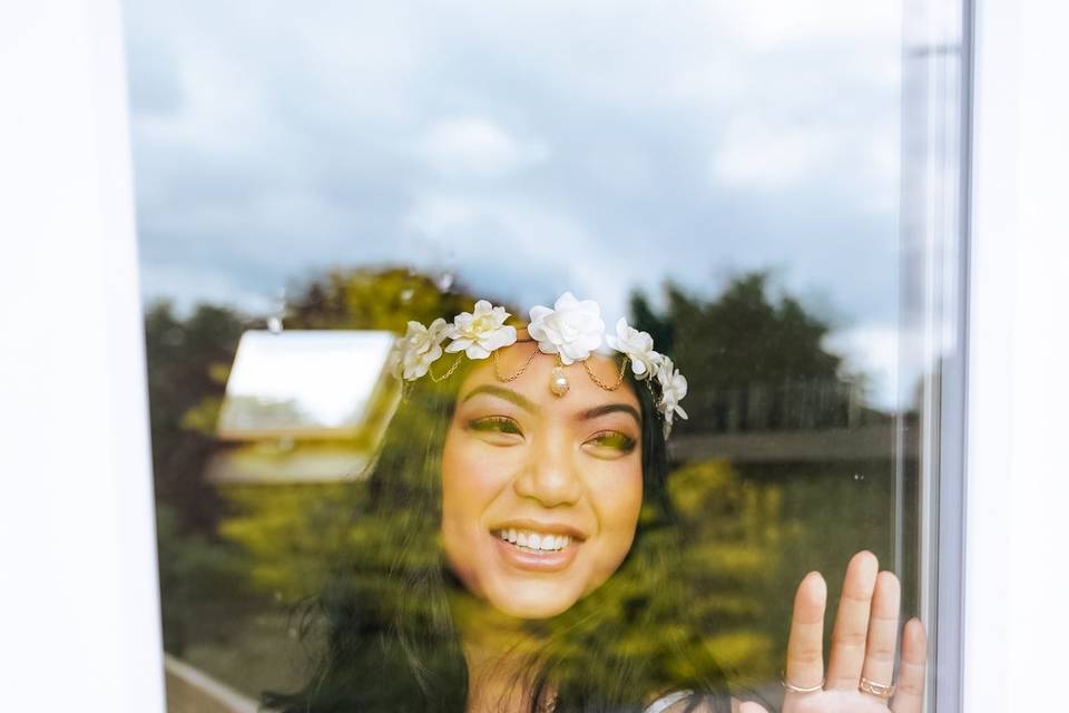 Bride in the window