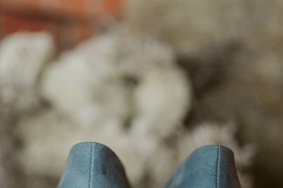 Blue Suede Bridal Shoes