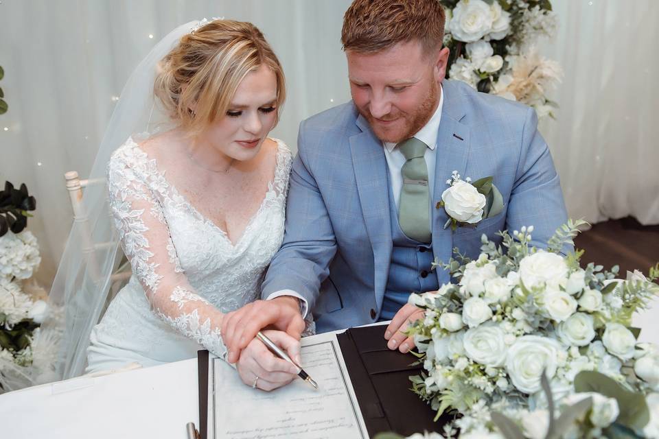 Signing the register