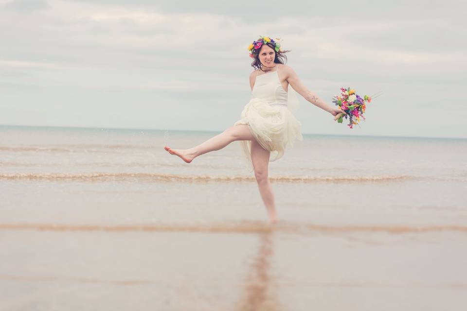 Bride at Beach