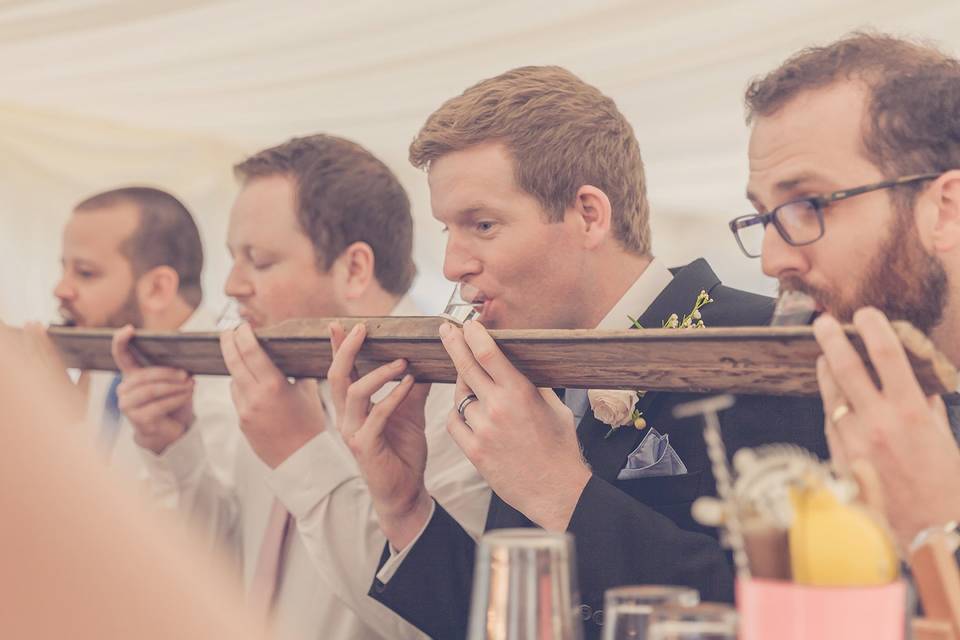 Groom and friends partying