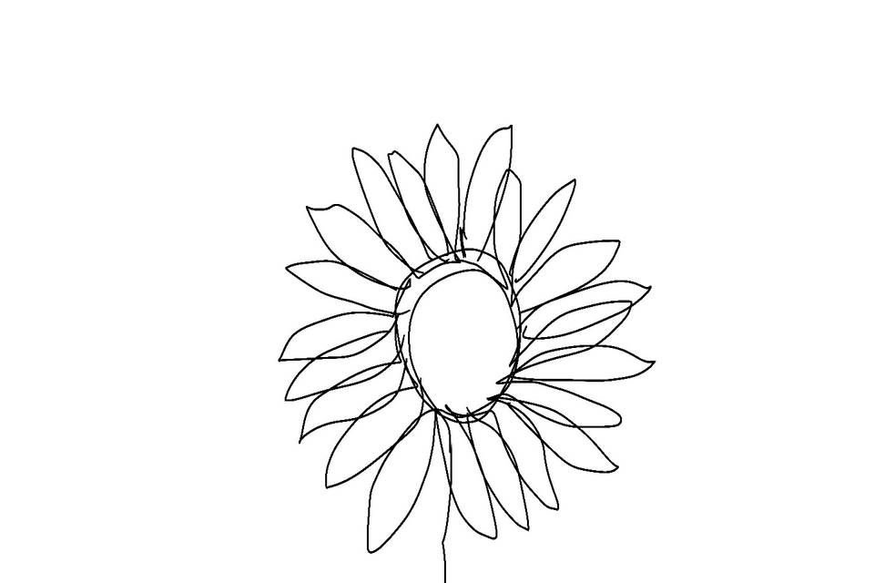 Line drawing, flower