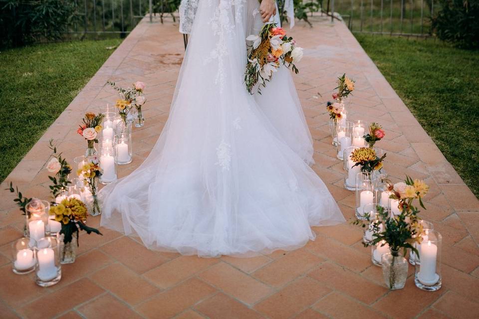 Bride in beautiful spot