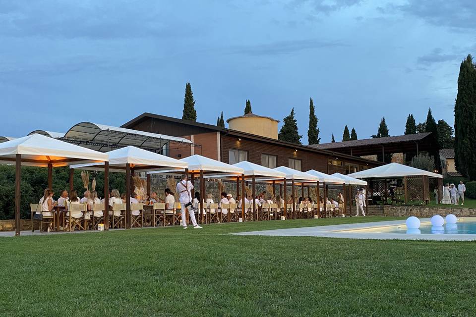 Welcome dinner by the pool