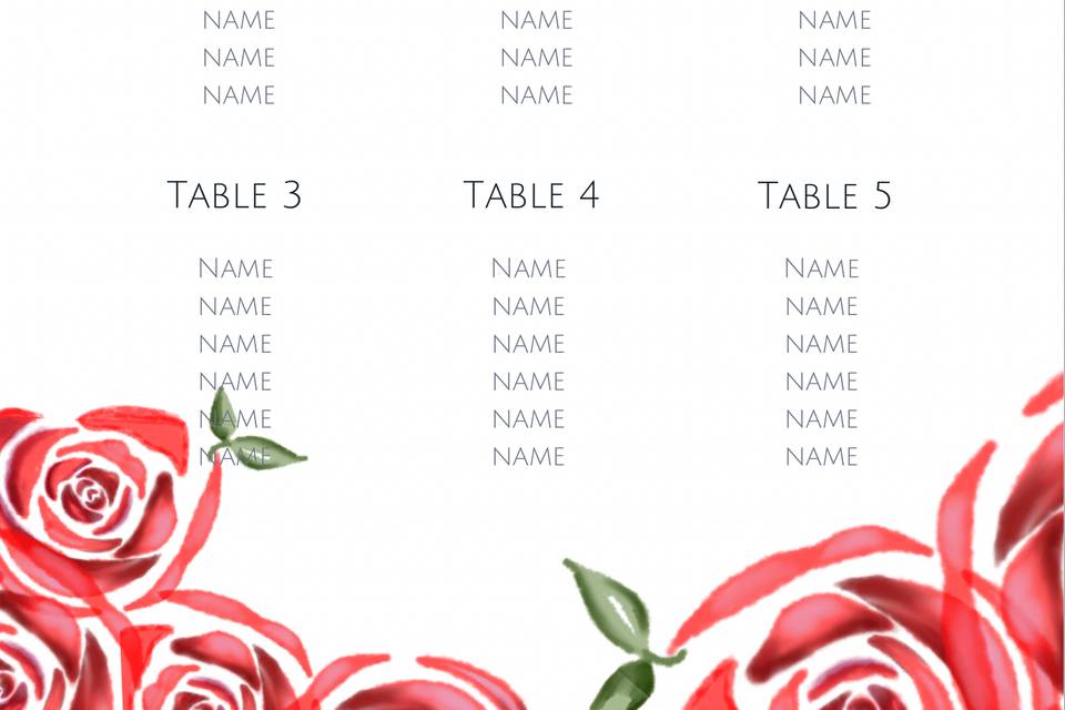 Table plan - example