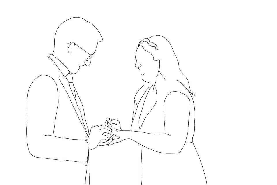 Line drawing of couple 3