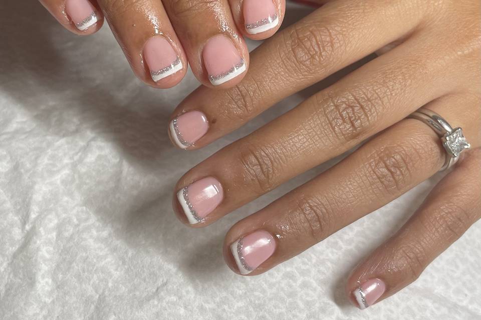 French Manicure with silver