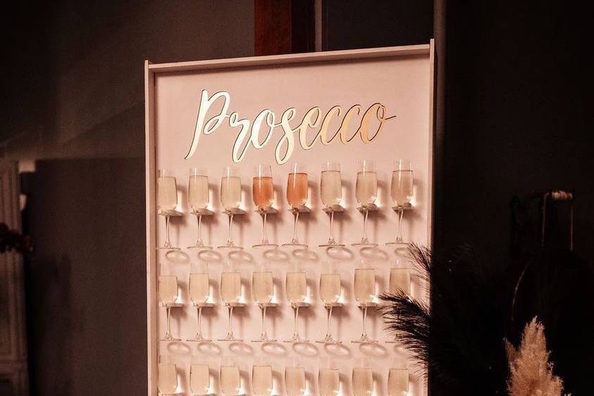 White Prosecco Wall