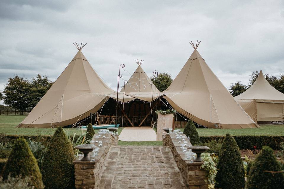 Three Giant Hat Tipis