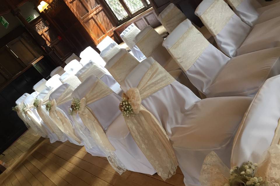 Chair Covers with Pew End Deco