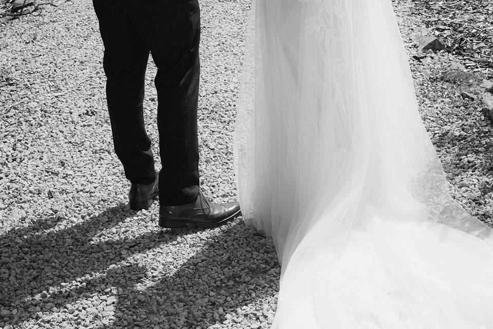 Quiet walk after the wedding