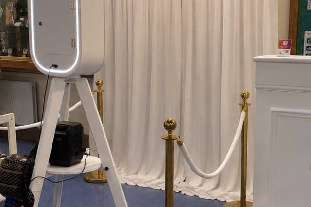 White drape backdrop