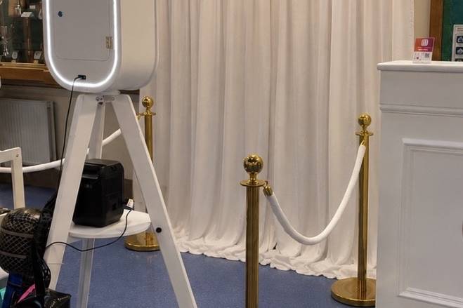 White drape backdrop
