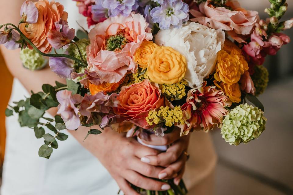 Spring bridal bouquet