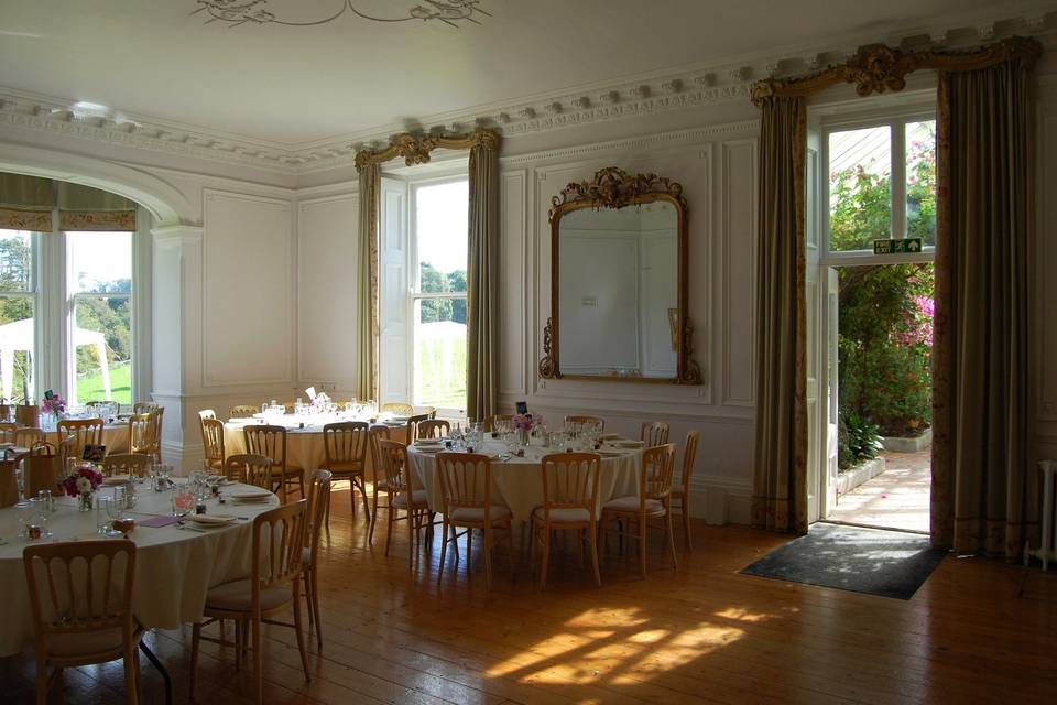 Dining in the drawing room