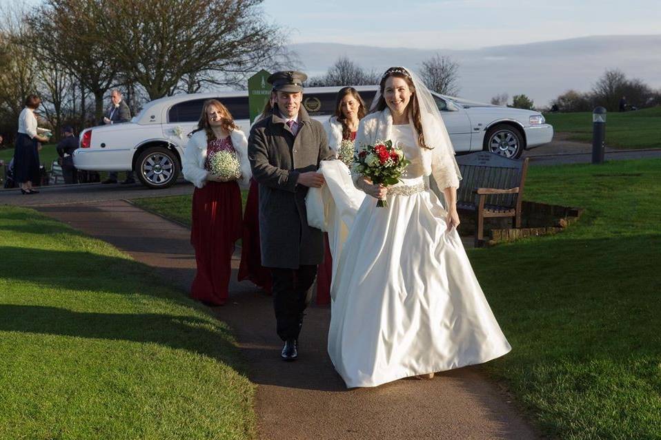 Bridal party arrival