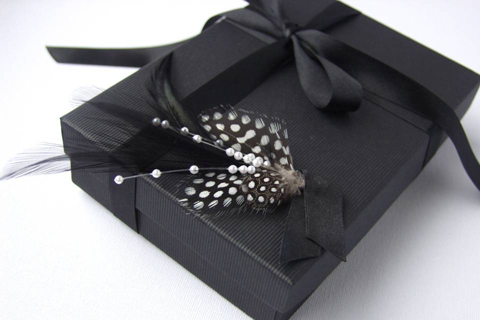 Sinatra Feather Groom Boutonniere