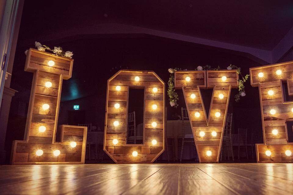 Rustic LOVE letters for hire