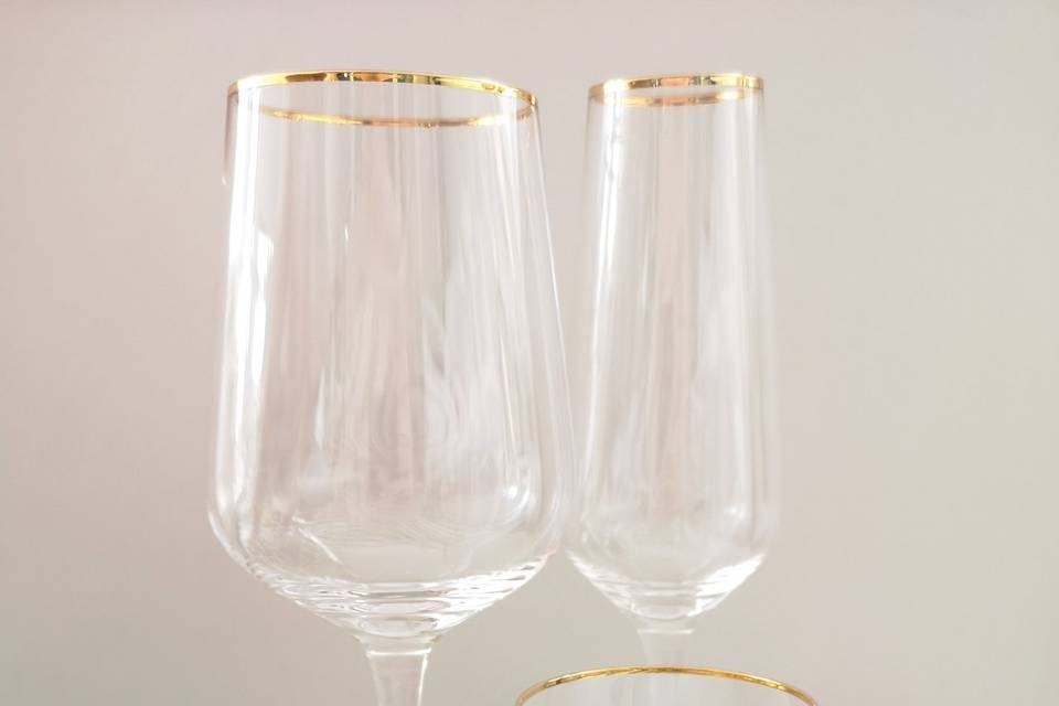 Gold Rim Glassware