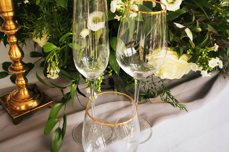 Gold Rim Glassware