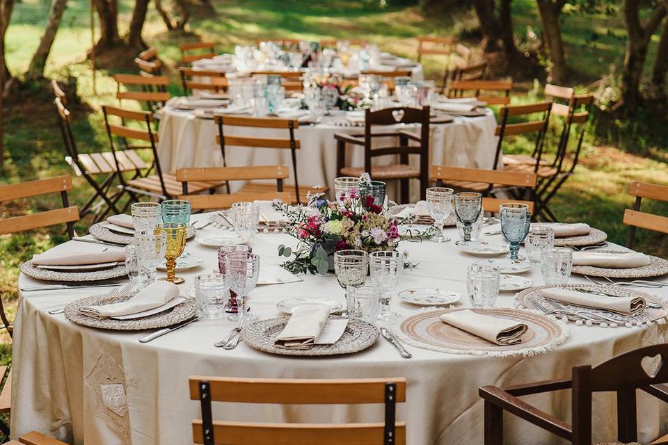 Table in the olive grove