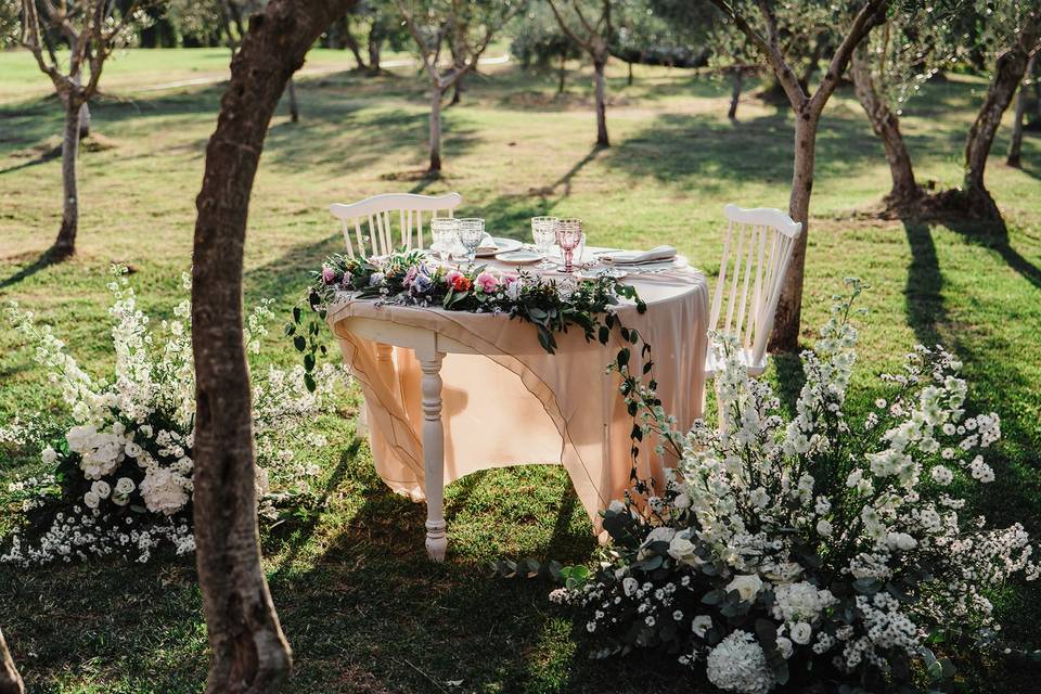 Table in the olive grove