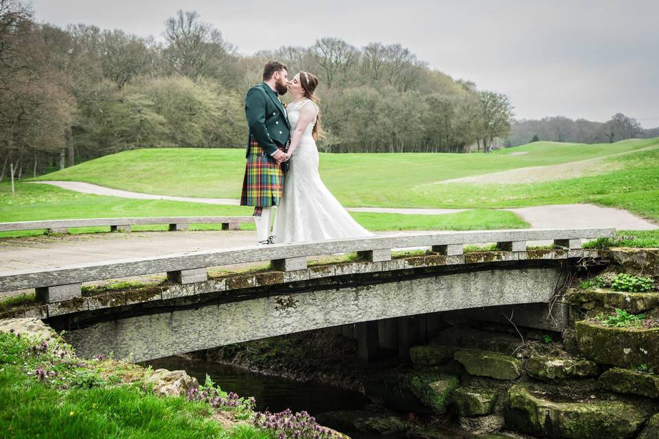 Couples portrait on the bridge