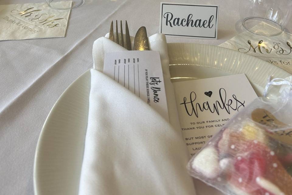 Wedding Table Set up