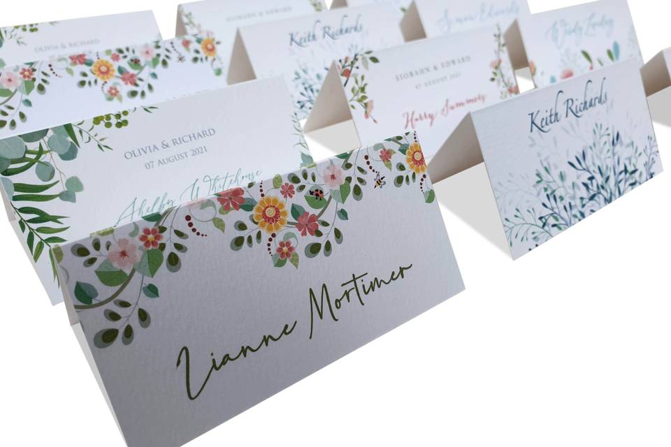 Place Cards - Floral Design