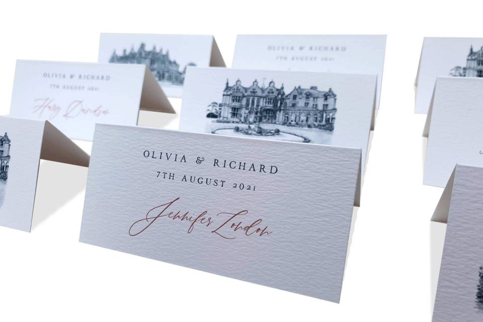 Place Cards - Clevedon Hall