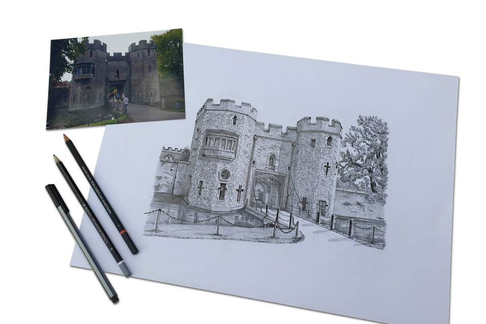 Bishops Palace sketch