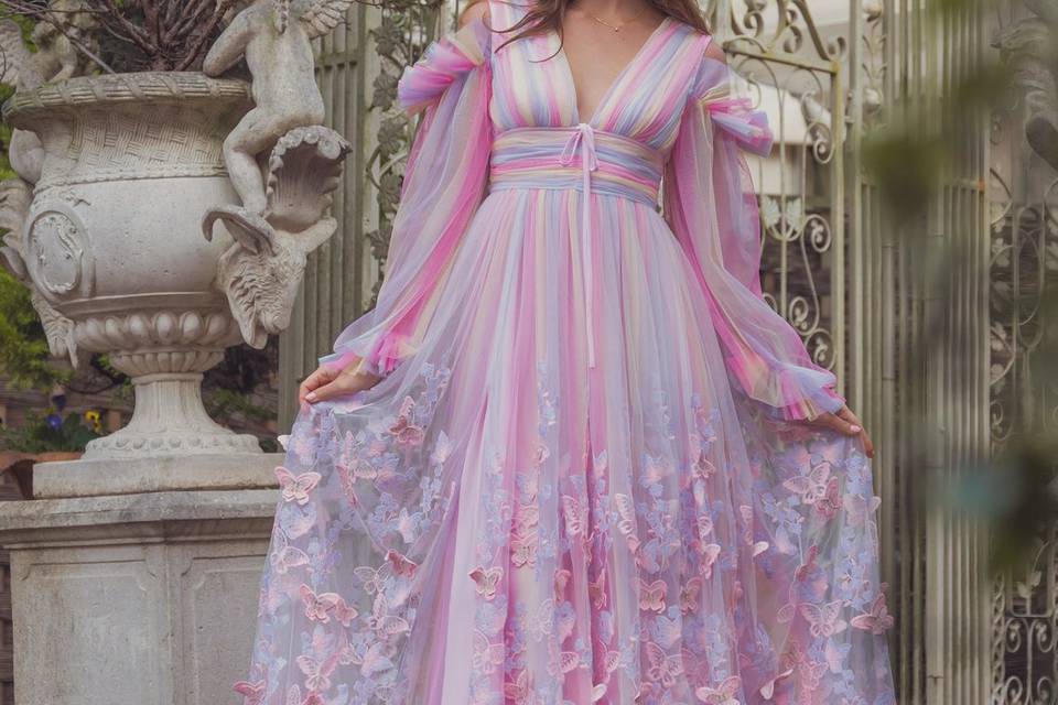 Aurora Butterfly Gown Rainbow