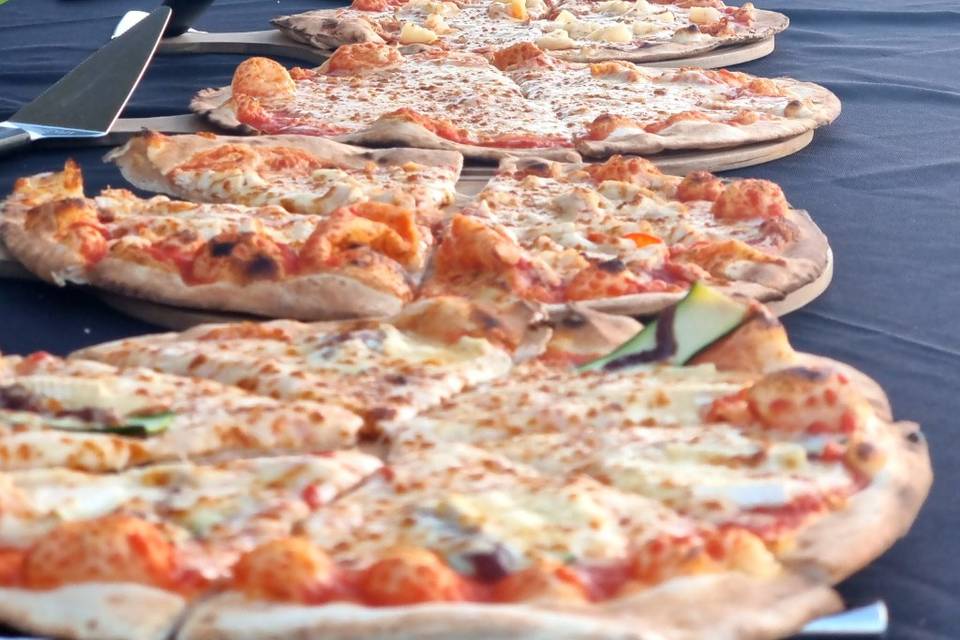 Pizza buffet table