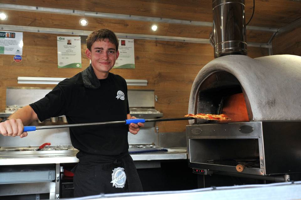 Wood-fired pizza